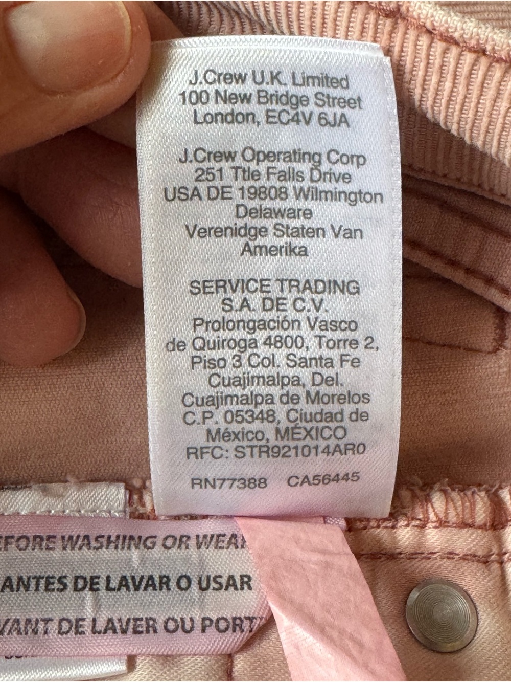J.Crew Vintage Straight Corduroy Pink Pants - Picture 9 of 10
